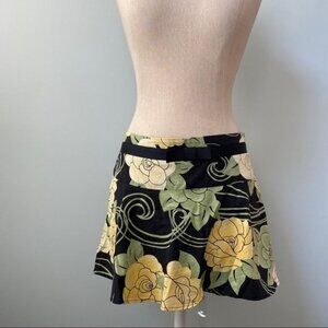 Trixxi Floral mini skirt Black Yellow Green
